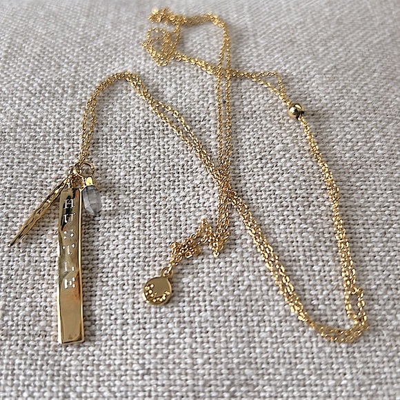 Gorjana Gold “HUSTLE” Necklace w/charms - New - Picture 3 of 4